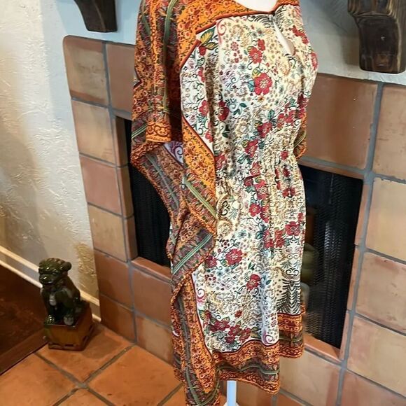 Zara TRF Floral Elastic Waist Smock Style Mini Dress, M! - Picture 4 of 9